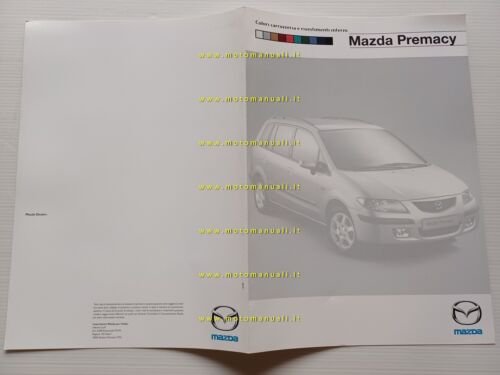 Mazda Premacy 1999 cartella colori carrozzeria + interni depliant originale