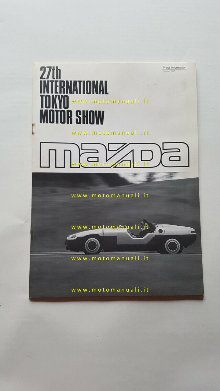 Mazda Salone Tokyo 1987 cartella stampa originale inglese press kit