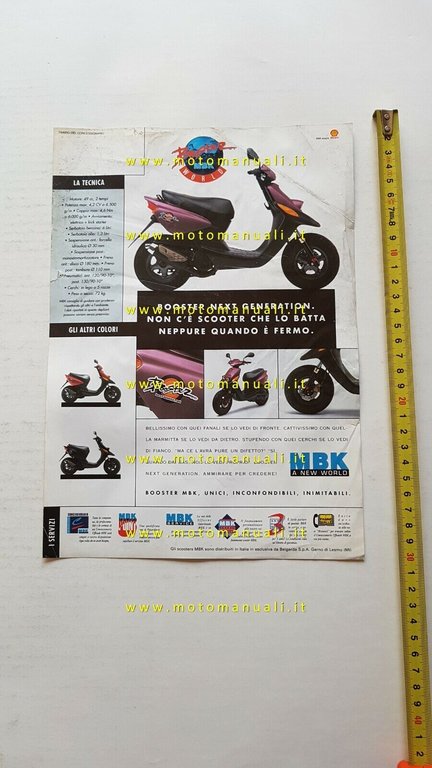 MBK Booster 50 Next Generation 1996 depliant originale scooter italiano …