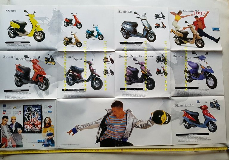 MBK Booster e altri scooter produzione 1997 depliant poster originale