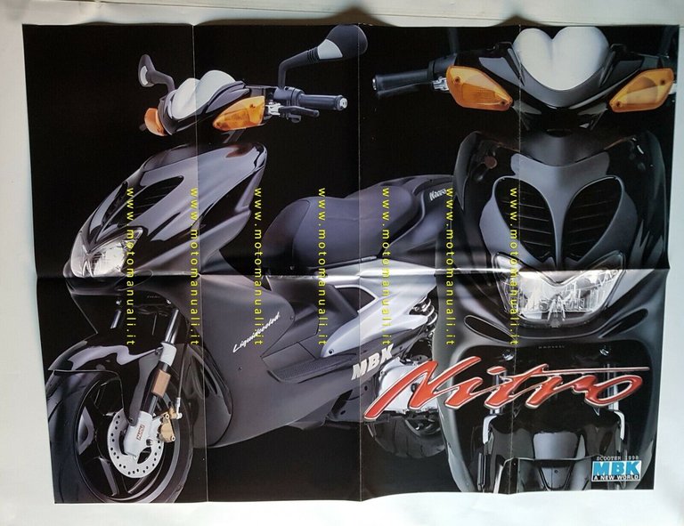 MBK Nitro 50 poster + modelli 1998 Booster-Spirit-Track depliant originale