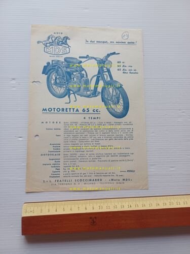 MDS 65 1955 depliant italiano moto originale