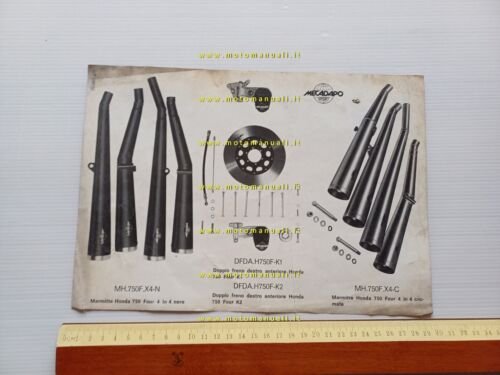 MECADAPO freni marmitte silenziatori moto giapponesi anni 70 depliant originale