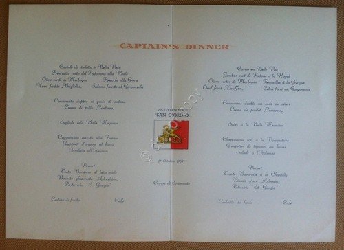 Menù - Nave San Giorgio - 17 Ottobre 1959 - … | Immagine Gallery 2