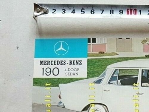 Mercedes-Benz 190 4 Door Sedan anni 60 depliant USA originale …