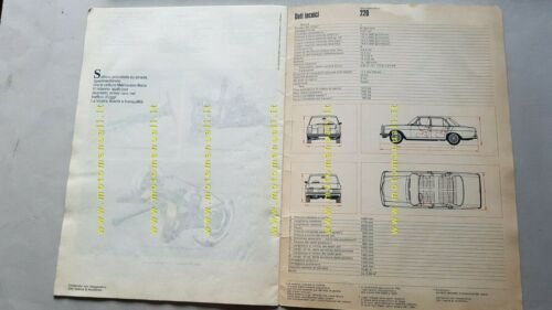 Mercedes-Benz 220 anni 60 depliant originale italiano brochure