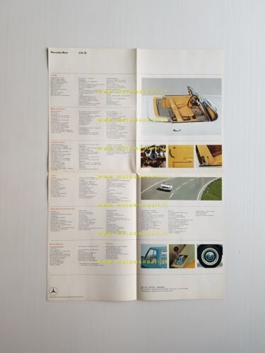 Mercedes Benz 230 SL Pagoda 1963 depliant originale olandese