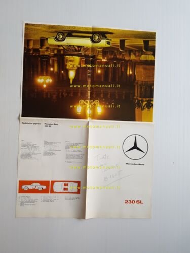 Mercedes Benz 230 SL Pagoda 1963 depliant originale olandese