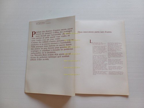 Mercedes Benz 350 SE 1972 depliant francese originale