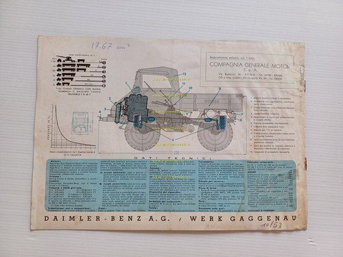 Mercedes Benz Unimog 1953 depliant italiano originale