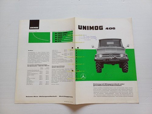 Mercedes Benz Unimog 406 1962 depliant tedesco originale