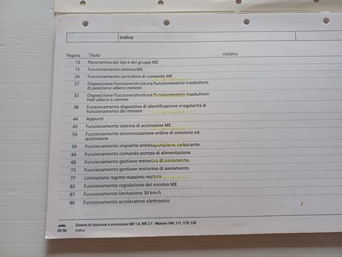 Mercedes manuale officina iniez-accensione ME1.0-2.1 motore 104-111-119-120 1996