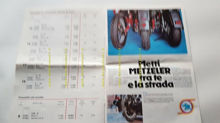 Metzeler Pneumatici brochure originale anni 70