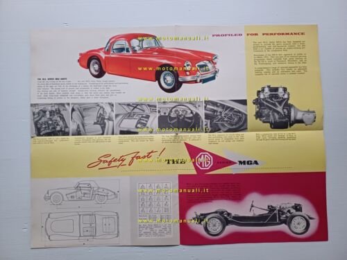 MG A Coup - Spider 1955 depliant inglese originale