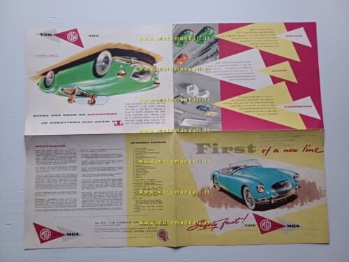 MG A Coup - Spider 1955 depliant inglese originale