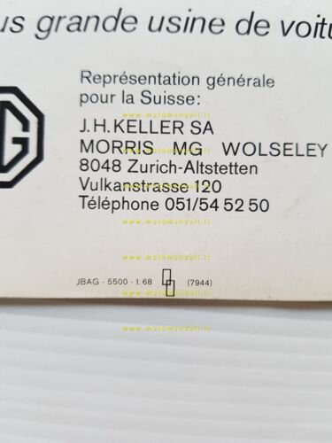 MG B 1800 1968 depliant originale francese