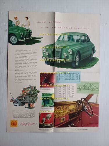 MG Magnette 1957 depliant inglese originale