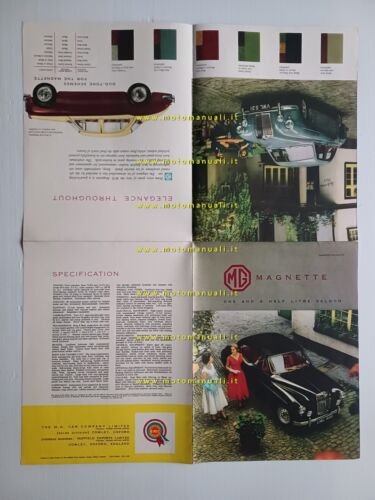 MG Magnette 1957 depliant inglese originale