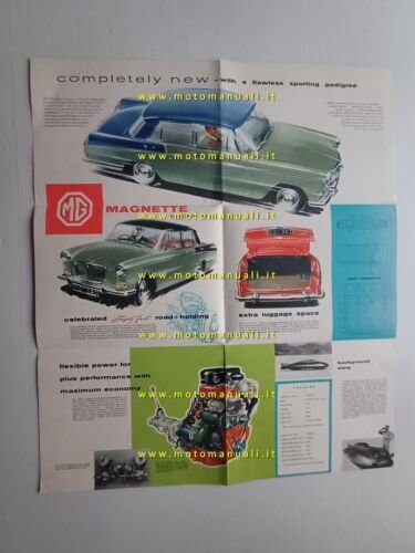 MG Magnette 1959 depliant inglese originale