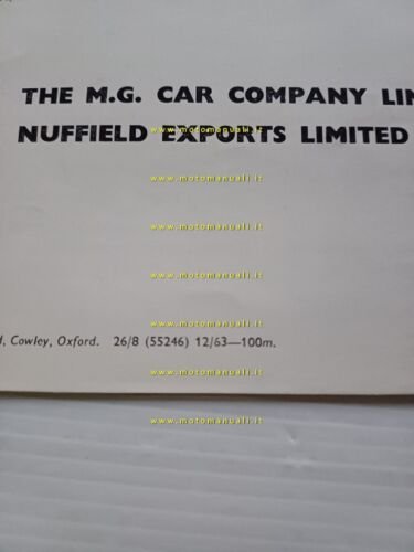 MG MGB 12.1963 depliant inglese originale