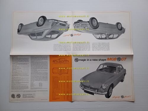 MG MGB GT 1965 depliant inglese originale