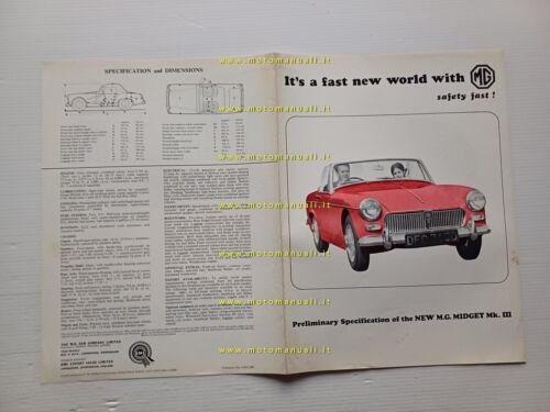 MG Midget MkIII 1966 depliant inglese originale