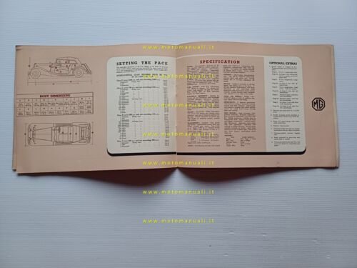 MG Midget TD 1950 depliant inglese originale