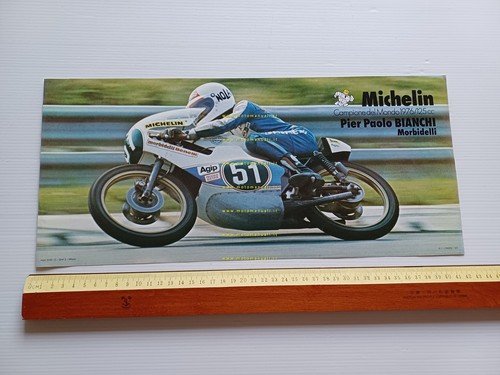 Michelin 1976 PierPaolo Bianchi Morbidelli 125 locandina mini-poster originale