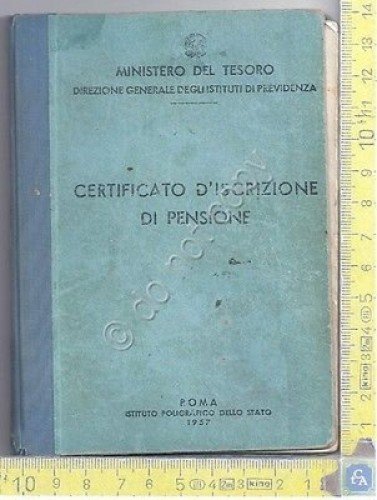 Min. Tesoro - Cassa Pensioni Dipendenti Enti Locali Certificato Iscrizione … | Immagine principale