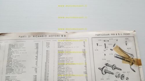 Minarelli 48 motore E3 - E2 1960 catalogo ricambi originale …