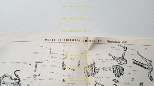 Minarelli 48 motore E3 - E2 1962 catalogo ricambi originale …