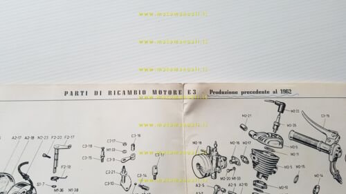 Minarelli 48 motore E3 - E2 1962 catalogo ricambi originale …