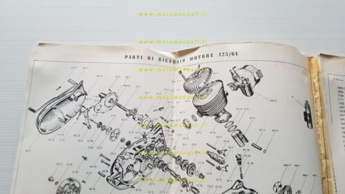Minarelli motore 125 2t 6V anni 60 catalogo ricambi originale …