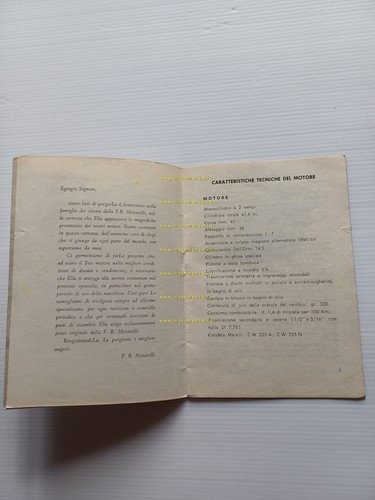 Minarelli motore 3V 48 anni 60 manuale uso originale italiano …