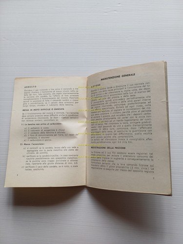 Minarelli motore 3V 48 anni 60 manuale uso originale italiano …