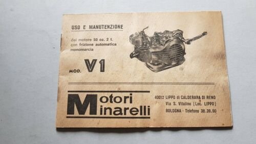 Minarelli Motore 49 V1 1969 manuale uso originale italiano owner's …