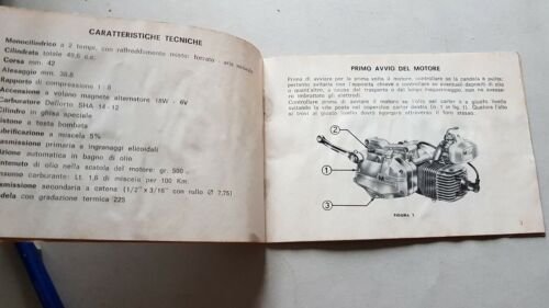 Minarelli Motore 49 V1 1969 manuale uso originale italiano owner's …