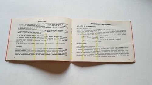 Minarelli motore 50 Normale Sport 1968 manuale uso ITALIANO originale