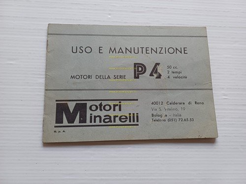 Minarelli motore 50 P4A - P4CS 1976 manuale uso manutenzione …