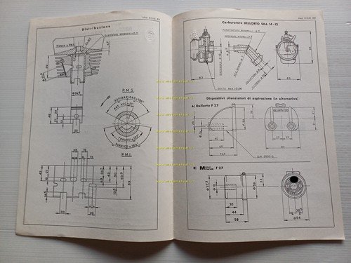 Minarelli motore 50 P6 CSA 1969 Facsimile originale scheda omologazione …