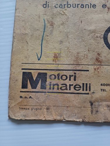 Minarelli motore 50 V1- V1N-V1A 1980 manuale uso manutenzione italiano …