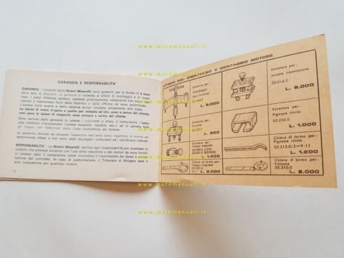 Minarelli motore 50 V1 1976 manuale uso manutenzione originale owner's …