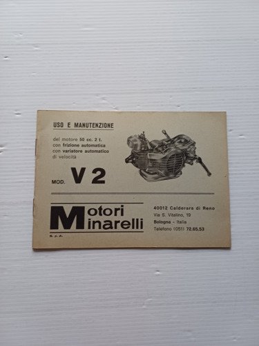 Minarelli motore 50 V2 1977 manuale uso manutenzione originale italiano