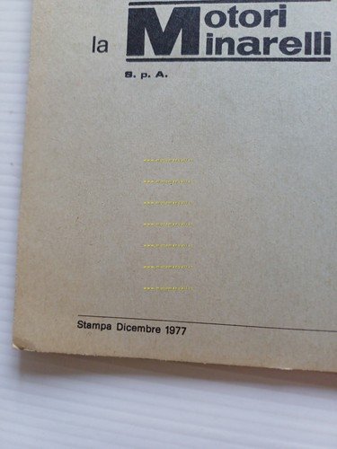 Minarelli motore 50 V2 1977 manuale uso manutenzione originale italiano