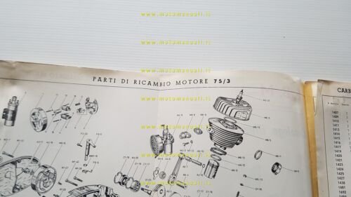 Minarelli motore 75 2t 3V anni 60 catalogo ricambi originale …