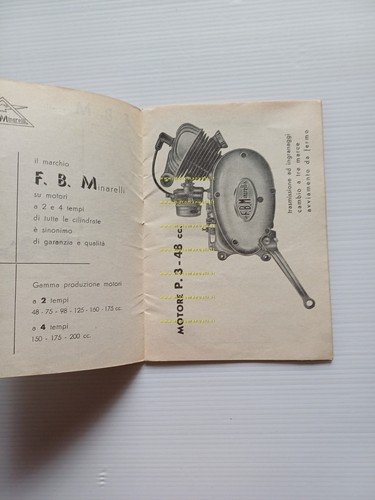 Minarelli motore P3 48 anni 60 manuale uso originale italiano …