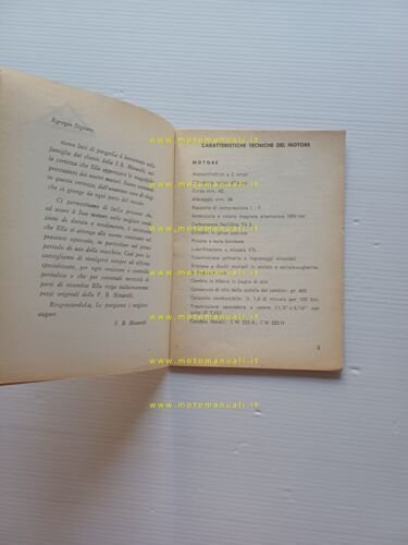 Minarelli motore P3 50 anni 60 manuale uso originale italiano …