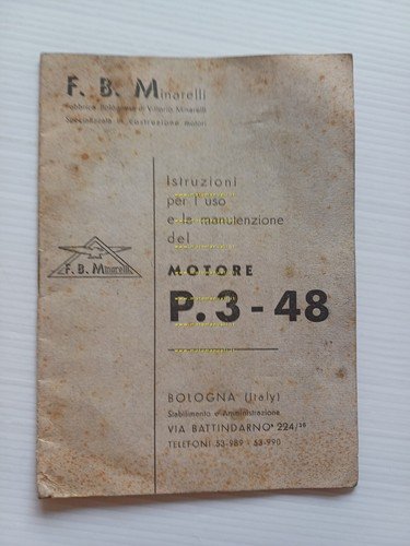 Minarelli motore P3 50 manuale uso manutenzione originale italiano