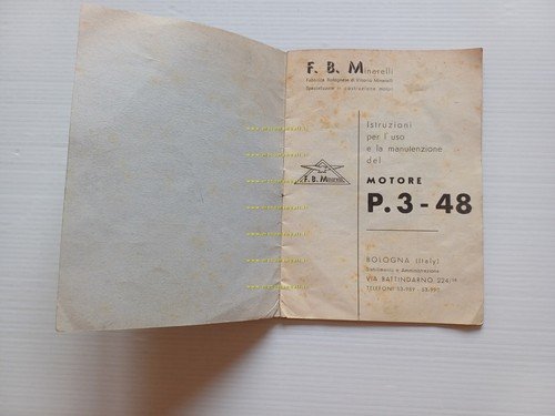 Minarelli motore P3 50 manuale uso manutenzione originale italiano