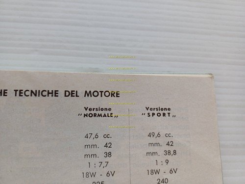 Minarelli motore P4 50 1970 manuale uso manutenzione libretto originale …